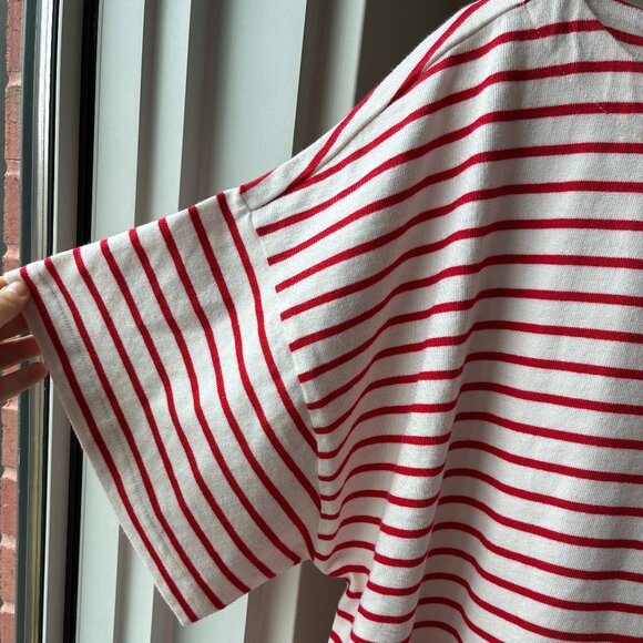 J. Crew Red & White Striped Mariner Cloth Boatneck Short-Sleeve T-Shirt- Size 2X - Picture 4 of 8